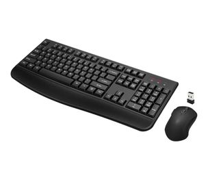 Full-Sized 2.4GHz Wireless Keyboard with Comfortable Palm Rest and Optical Wireless Mouse