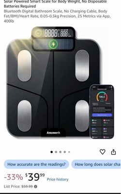 Amzmerit Solar Powered Bluetooth Body Scale
