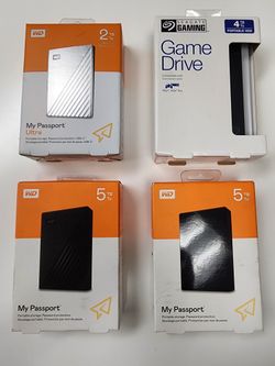 WD My Passport 5tb, 2tb External Hard Drive, Seagate 4tb External Hard Drive ALL NEW Sealed