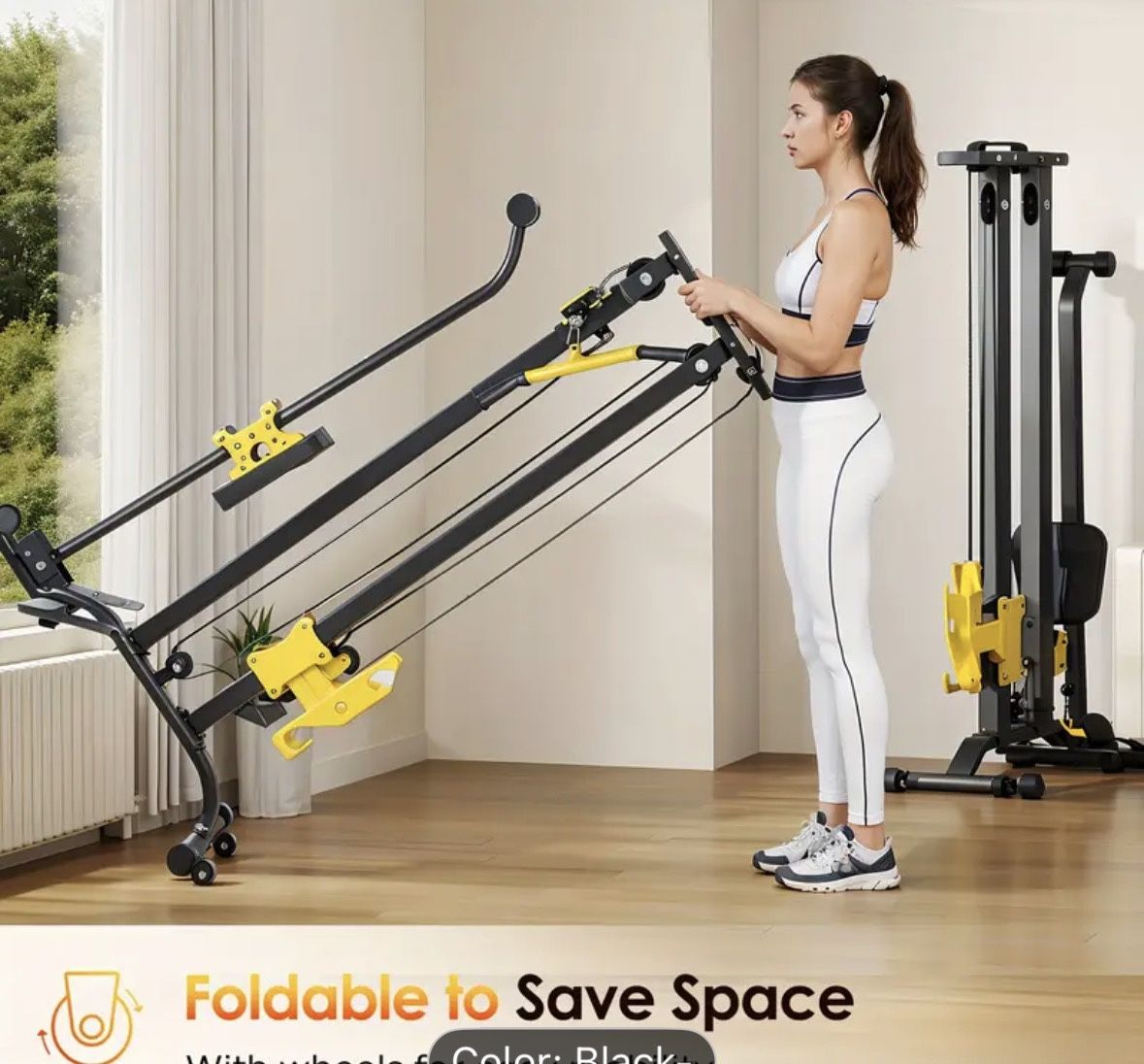 Lat Pulldown Machine/Rower With 90 Lbs Dumbell Weight Set 