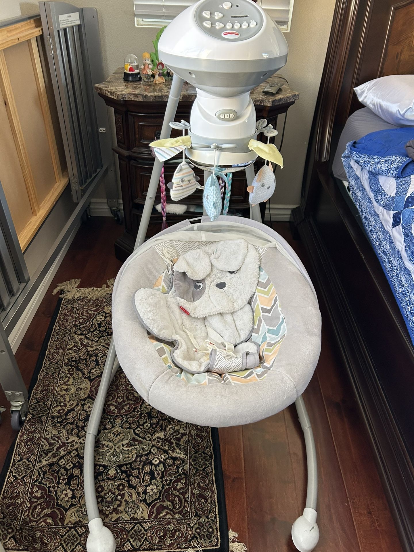 Baby Swing With Rotating Mobile