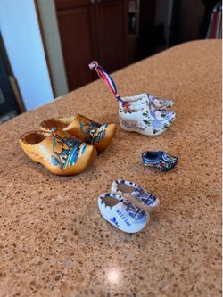 Dutch wood and ceramic clogs