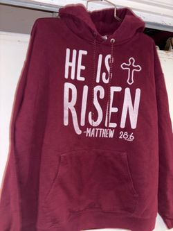 He is risen vintage Christian hoodie large