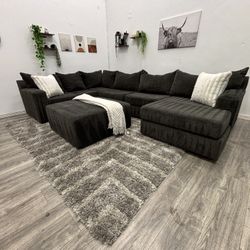 Black Sectional Couch - Free Delivery 