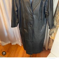 Plus Size 2X Leather Trench Coat 