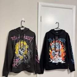 Ed Hardy TIGER/ SKULL MEN'S HOODIE SWEATER sz M NEW AUTHENTIC