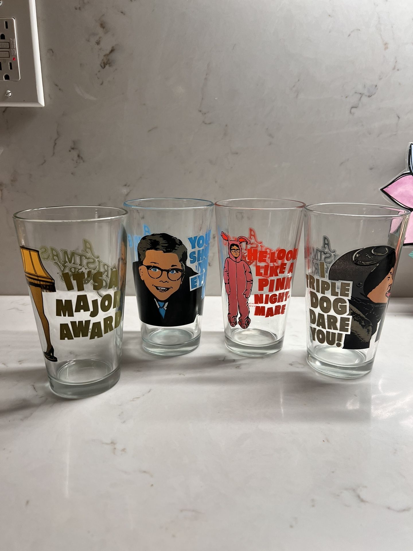 Holiday Christmas Story Glass Cups