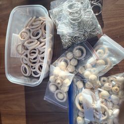 Macrame Art  Wood Beads, Rings, Hoops