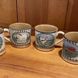 Nicholas Mosse Pottery from Ireland  Set of COW, PIG,CHICKEN,AND HORSE 