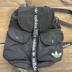 Black Adidas backpack with white accents