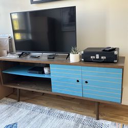 Teal TV Console With Storage
