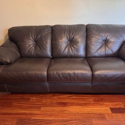 Dark brown leather sofa - 3 Piece