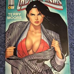 LADY SUPREME 1 SIGNED TERRY MOORE 1996 BLUE VARIANT NM IMAGE COMICS SDCC EXTREME