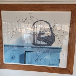 Wild Rose Berries in Basket Framed Print Pauline Eble Campanelli 