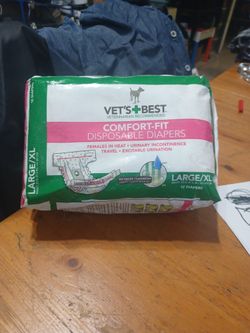 Vet's Best Comfort Fit Disposable Male & Female Dog Diapers Absorbent No Leak 12-Cnt