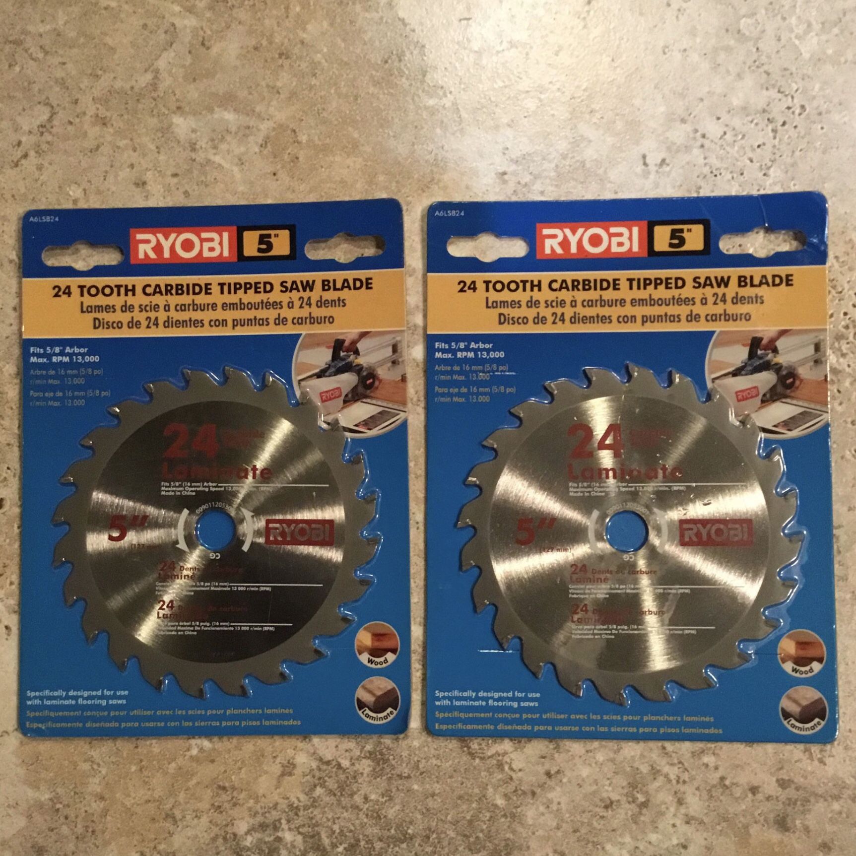 Two New 5" Ryobi Laminate Wood Flooring Saw Blade 24 Tooth Carbide Tipped