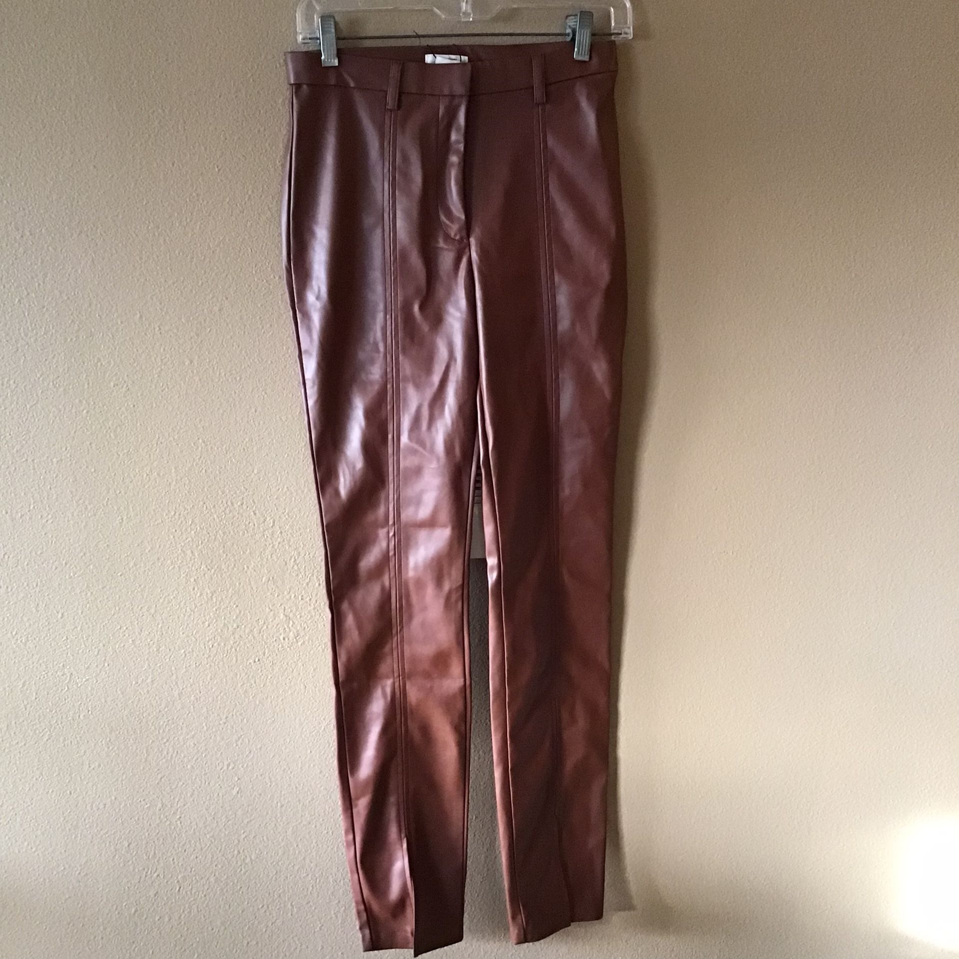 NEW Jason Wu Brown Skinny Faux Leather Pants (XS)