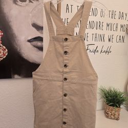 NWT The Childrens Place Girls Kids Tan Uniform Button-Front Dress Size 12