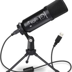 USB Microphone for Computer, Plug & Play USB Mic, Gaming/Streaming Microphone for PC Laptop Mac OS PS4, Premium Sound Quality with Smart Noise Reducti