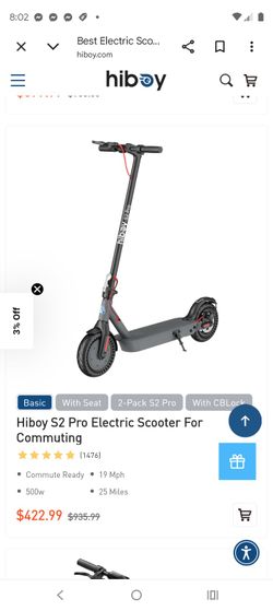 Hiboy S2 pro electric scooter with compatible charger