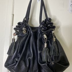 Large Black Leather Purse