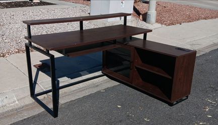 L-Shaped Computer Desk with Shelving