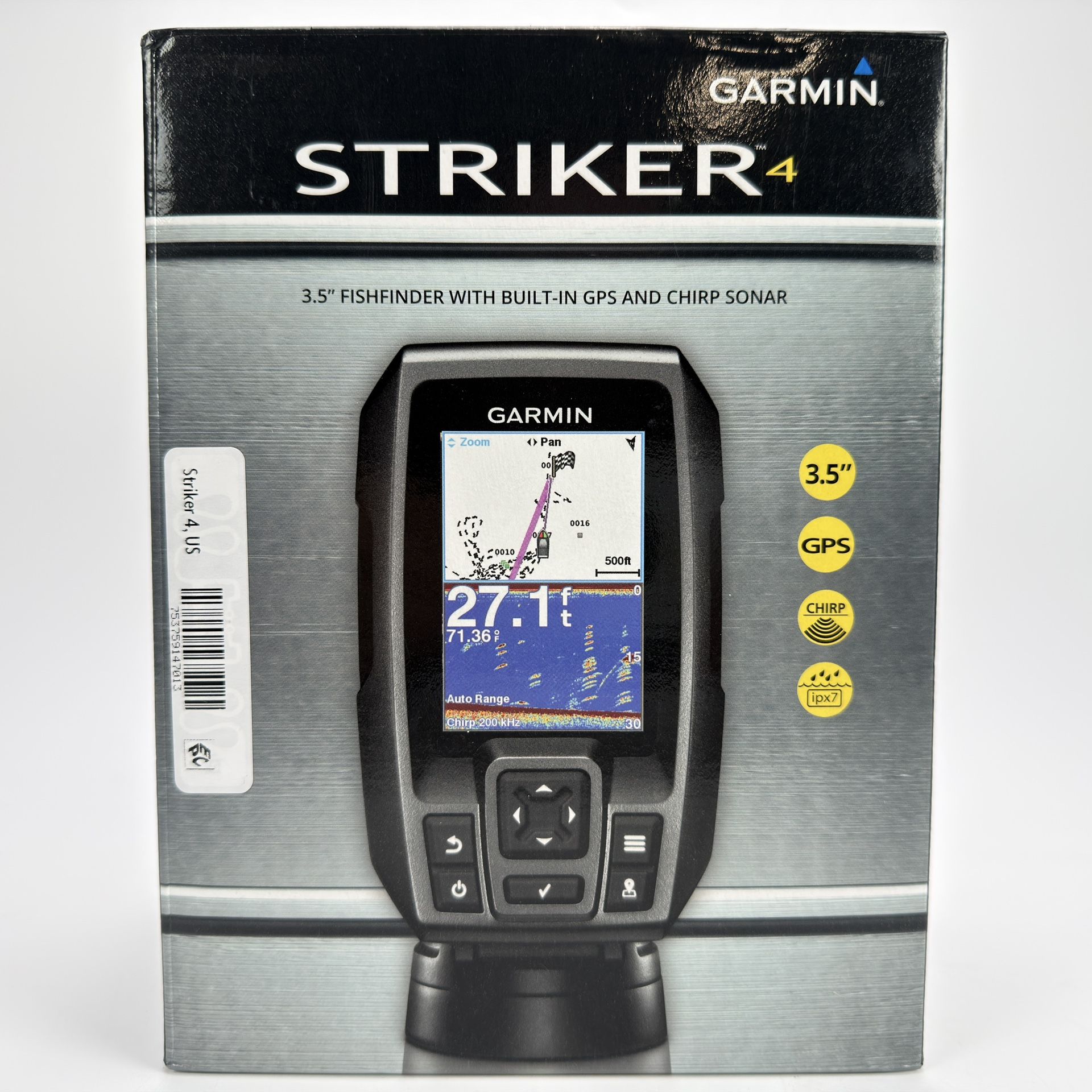 NIB Garmin Striker 4 3.5" Fishfinder 010-01550-00 Built In GPS & Chirp Sonar