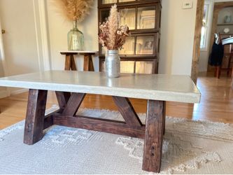 Handmade Cement Top Coffee Table