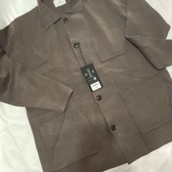 Seven Diamonds 7D Mens medium shiitake Brown Cardigan