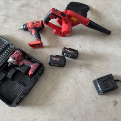 18V Impact drill, heat gun, vacuum & blower