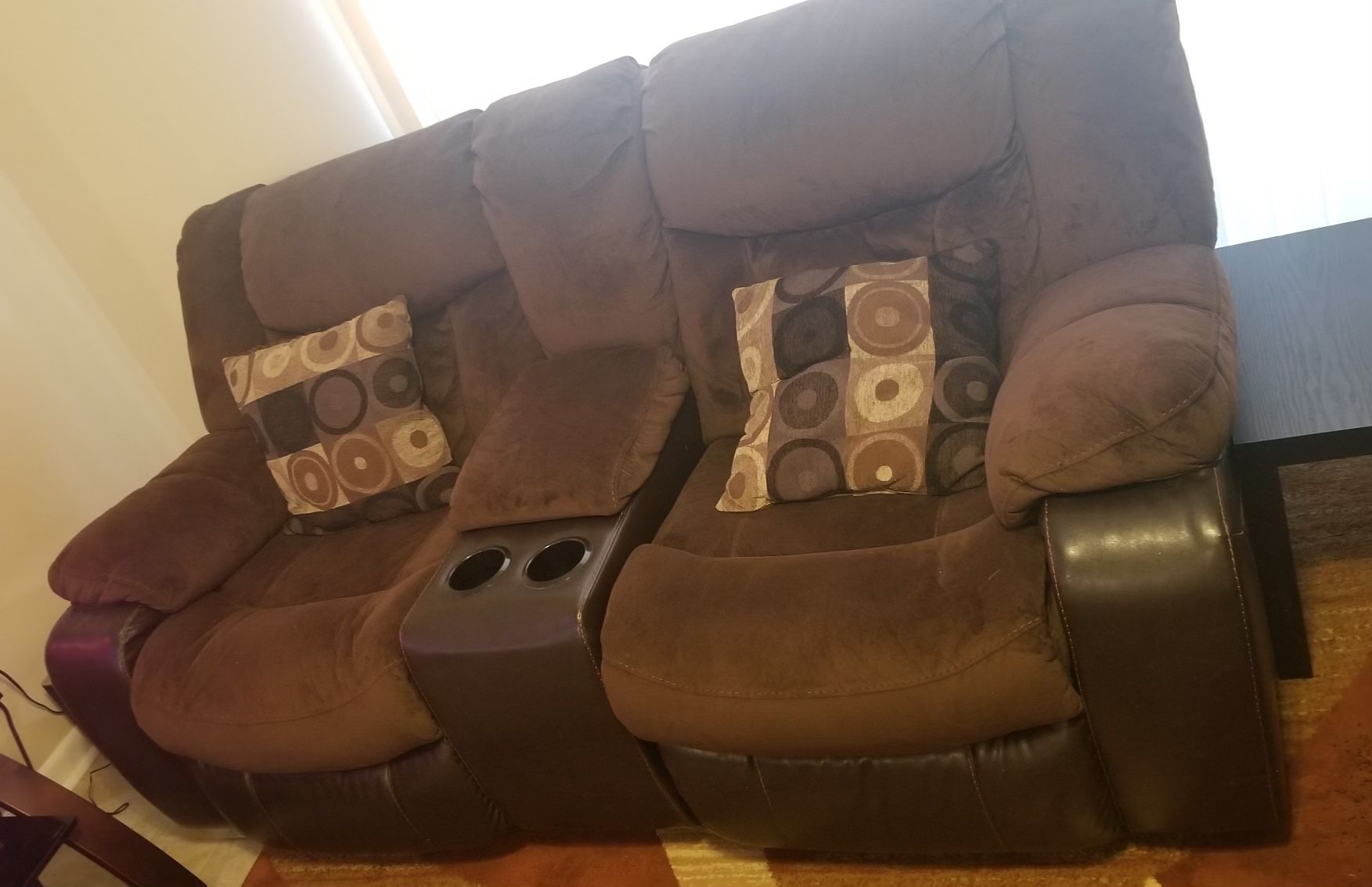 Brown Recliner Couch Set 