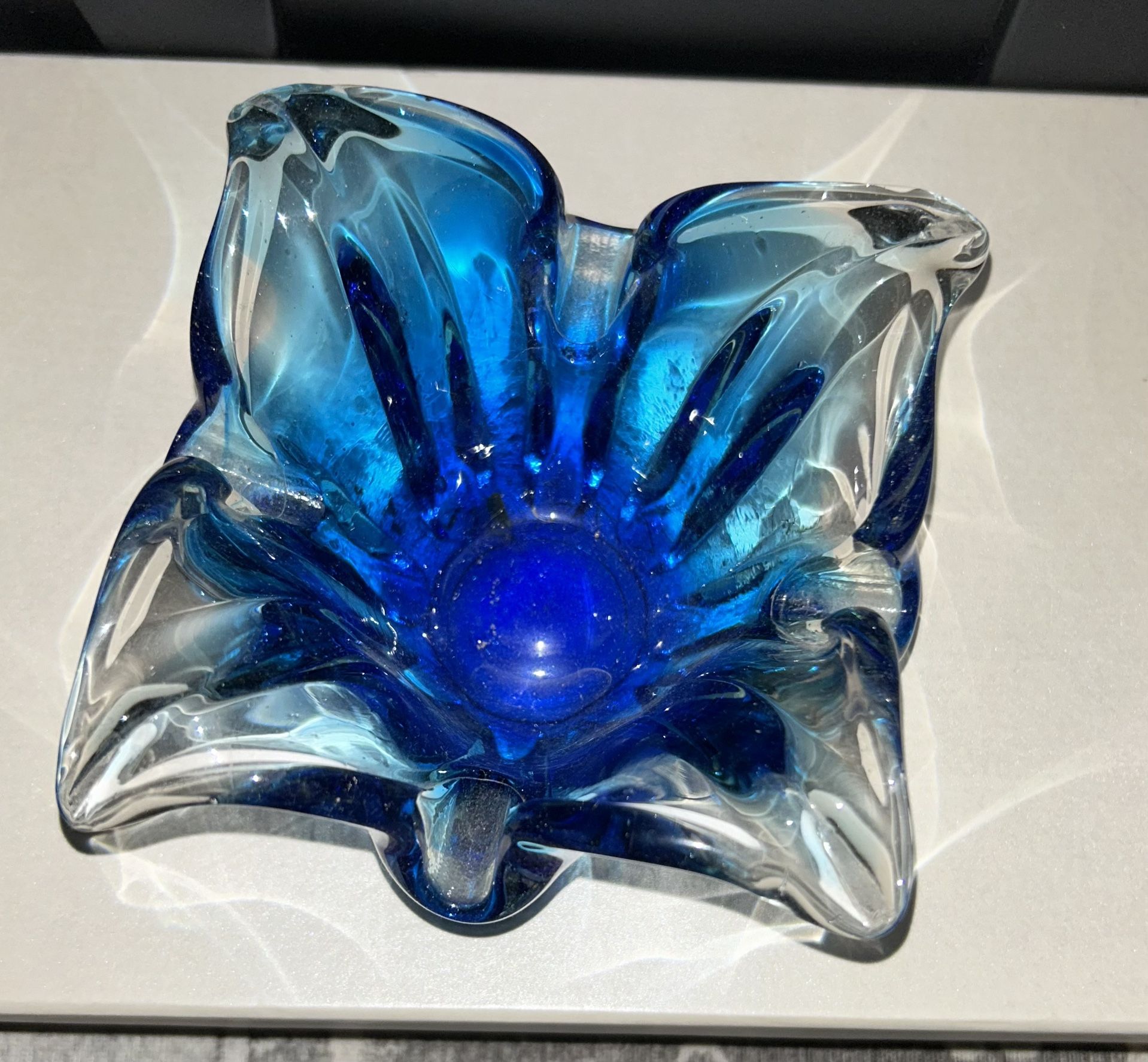 Vintage Murano Glass Candy Bowl / Ashtray / Candle Holder/ Flower Decor