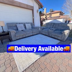 🤍✨Gray Couch Set Manual Recliners✨🤍