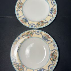 Villeroy & Boch Italy 1990s Set Of 2 Castellina Città & Campagna Luncheon Plates, 9”