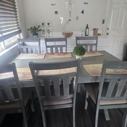 Gray 6-Chair Dining Table