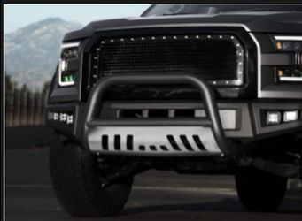 Armordillo 2011-2019 Ford Explorer Classic Bull Bar - Matte Black W/Aluminum Skid Plate