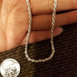 Italy 925 Solid Sterling Silver Diamond Cut Rope Chain Necklace for Men Women 22" Plata Italiana 925 Cadena Unisex 22"