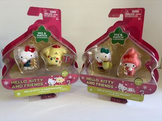 NEW SANRIO Hello Kitty 2-Figure Pack Hello Kitty & Pompompurin / Hello Kitty & My Melody Christmas Series 1