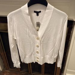 Brand New J Crew Women’s White Cardigan Sweater