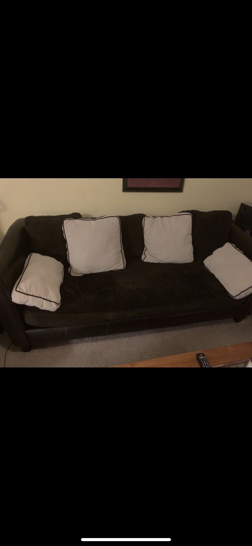 Large couch / sofa and pillows