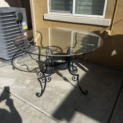 Beautiful Wrought Iron table W Glass Top