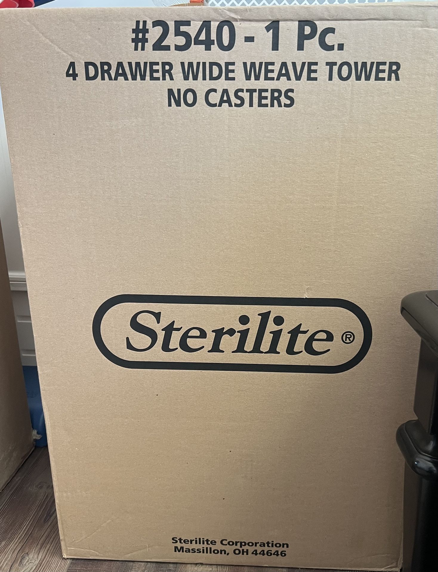 New - Sterlite 4 Drawer Wide Weave Tower No Casters