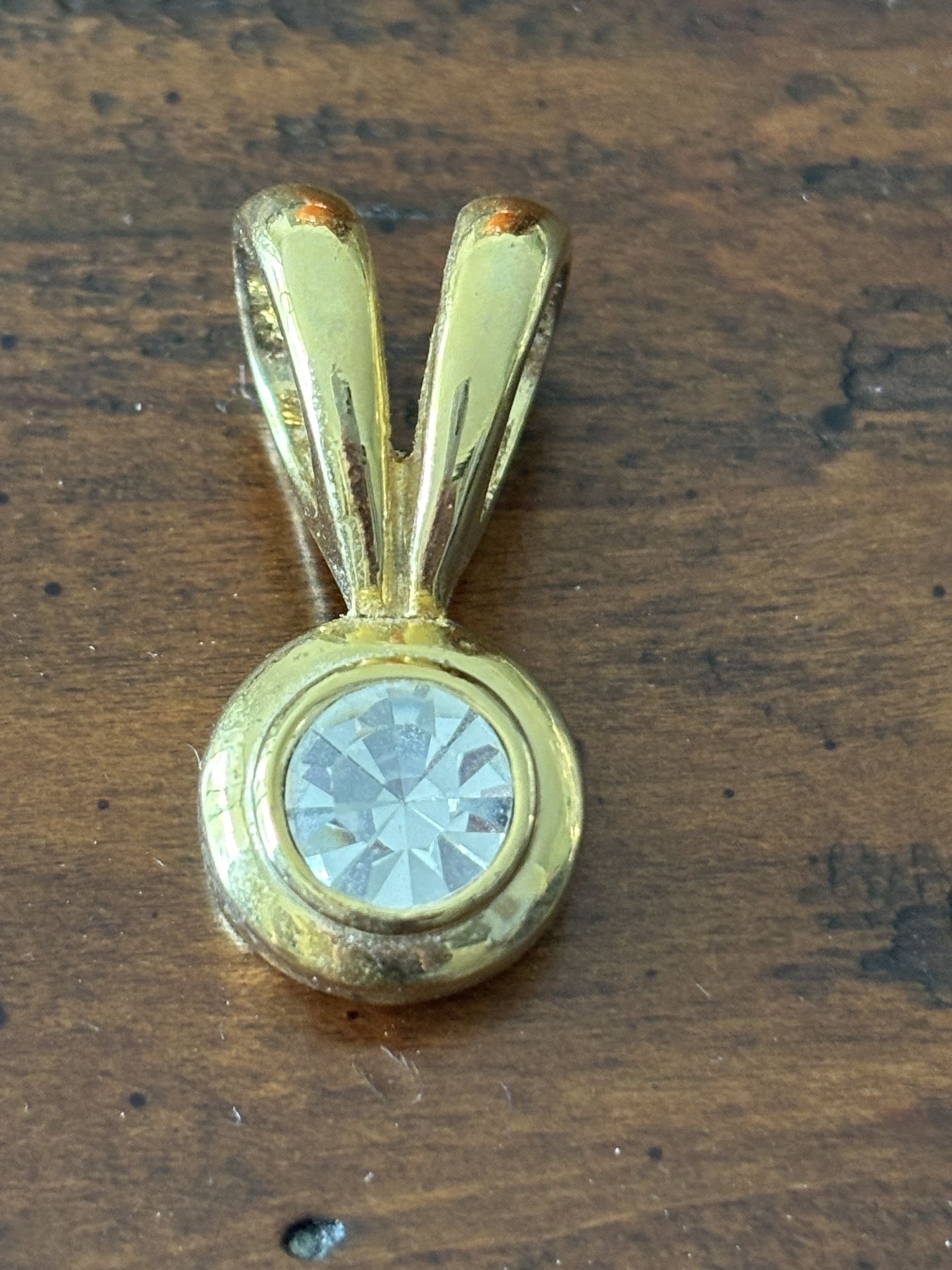 Pendant-Gold Tone With CZ