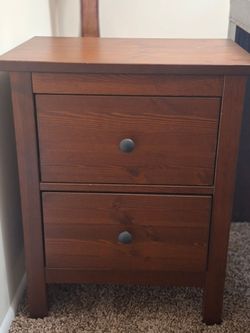 1 Solid Wood 2-Drawer Nightstand – Clean & Classic