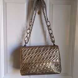 Vivienne Westwood Gold Leather Coventry Medium Lightning Bolt