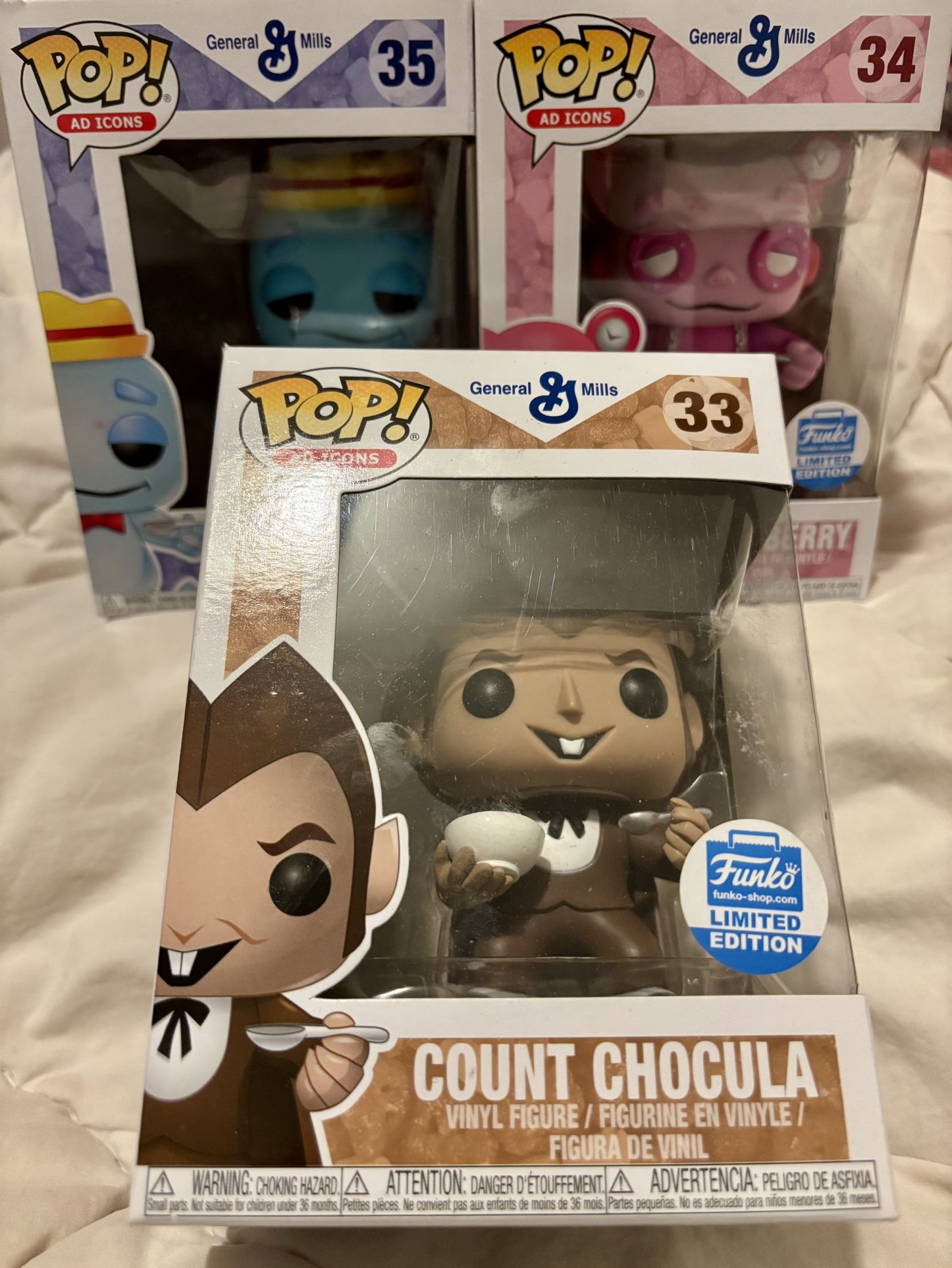 Funko Pop Ad icons #33 Count Chocula #34 Franken Berry #35 Boo Berry