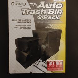 2 Pack] Automotive Trash Can Bin for Car, Waterproof Hanging Garbage Trash Bag Multi Purpose Organizer with Lid Back Seat, Black