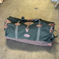 Vintage Orvis Canvas & Leather Duffle Bag – Large Travel Weekender