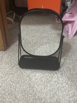 Heart & Fire dual Sided Vanity Mirror (black)