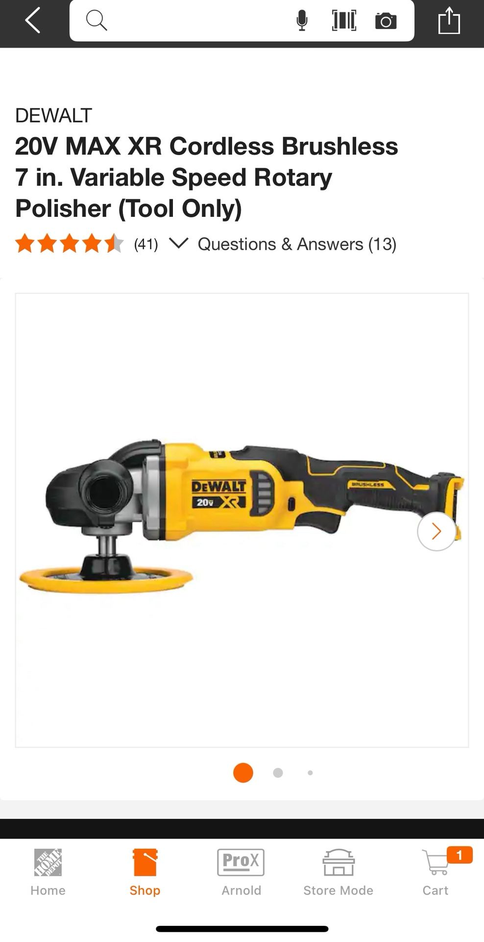 20V MAX XR Cordless Brushless 7 in. Variable Speed Rotary Polisher (Tool Only)